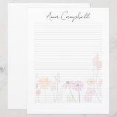 Monogram Chic Script Naam Briefpapier (Voorkant / Achterkant)