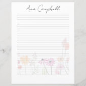 Monogram Chic Script Naam Briefpapier (Voorkant)
