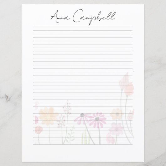 Monogram Chic Script Naam Briefpapier (Voorkant)