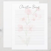 Monogram Chic Script Naam Briefpapier (Voorkant / Achterkant)