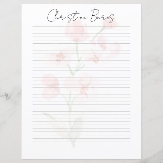 Monogram Chic Script Naam Briefpapier (Voorkant)