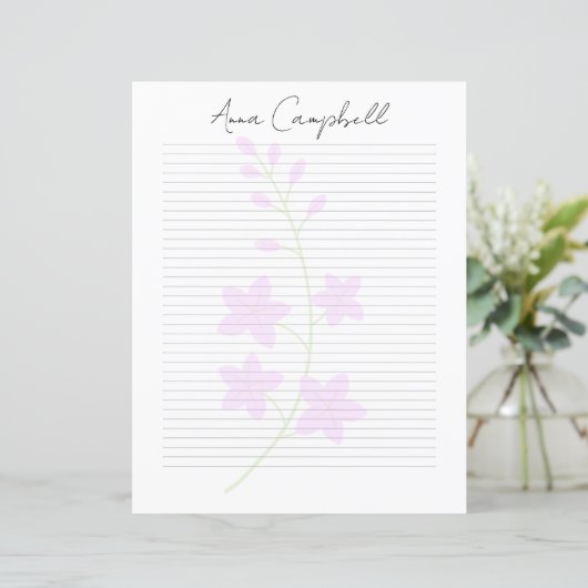 Monogram Chic Script Naam Briefpapier (Staand voorkant)