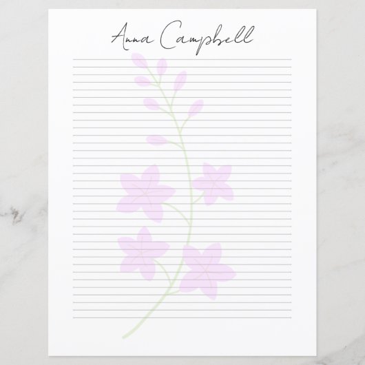 Monogram Chic Script Naam Briefpapier (Voorkant)
