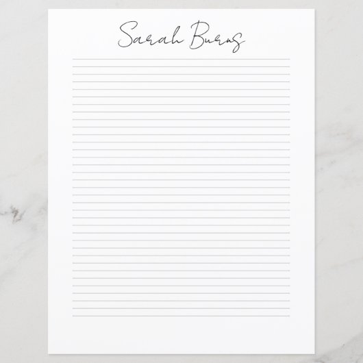 Monogram Chic Script Naam Briefpapier (Voorkant)
