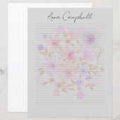 Monogram Chic Script Naam Briefpapier (Voorkant / Achterkant)