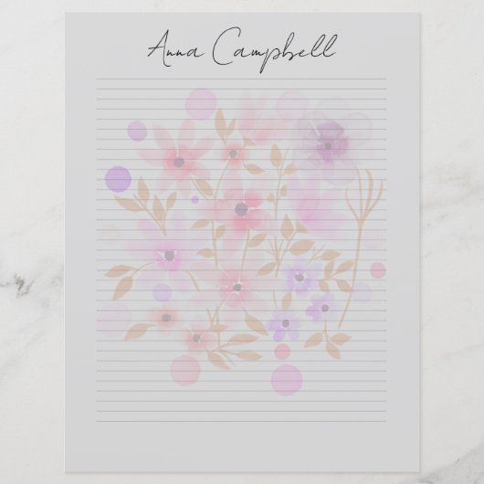 Monogram Chic Script Naam Briefpapier (Voorkant)