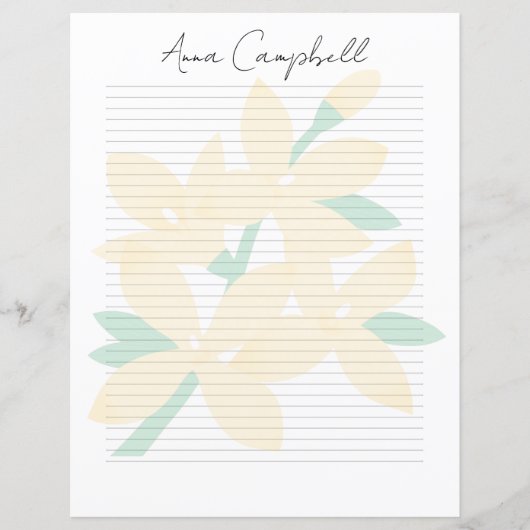 Monogram Chic Script Naam Briefpapier (Voorkant)