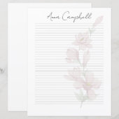 Monogram Chic Script Naam Briefpapier (Voorkant / Achterkant)