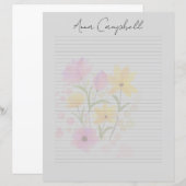 Monogram Chic Script Naam Briefpapier (Voorkant / Achterkant)