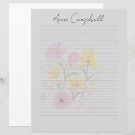 Monogram Chic Script Naam Briefpapier
