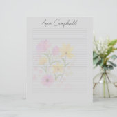 Monogram Chic Script Naam Briefpapier (Staand voorkant)