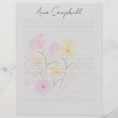Monogram Chic Script Naam Briefpapier (Voorkant)