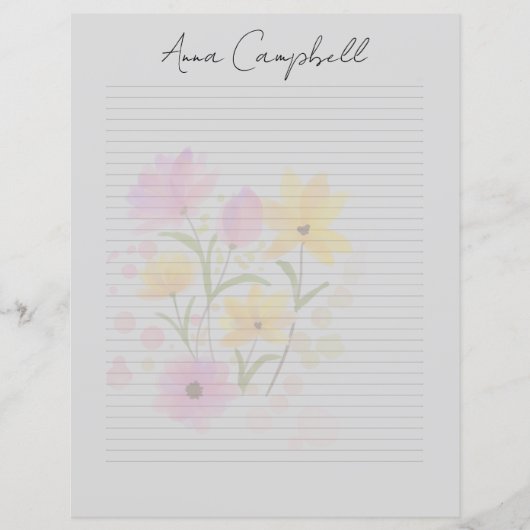 Monogram Chic Script Naam Briefpapier (Voorkant)