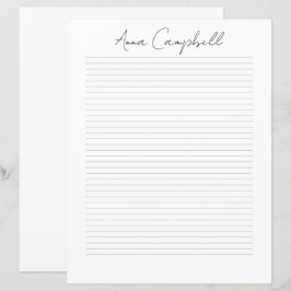 Monogram Chic Script Naam Briefpapier