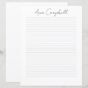 Monogram Chic Script Naam Briefpapier