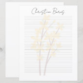 Monogram Chic Script Naam Briefpapier (Voorkant / Achterkant)