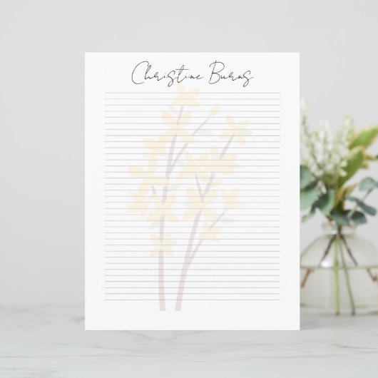 Monogram Chic Script Naam Briefpapier (Staand voorkant)