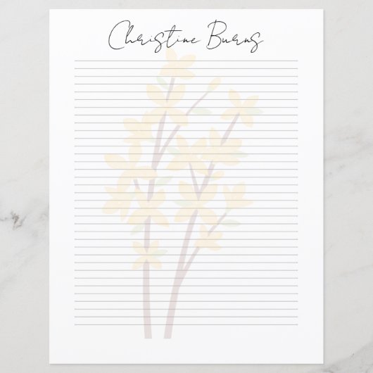 Monogram Chic Script Naam Briefpapier (Voorkant)