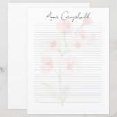 Monogram Chic Script Naam Briefpapier (Voorkant / Achterkant)