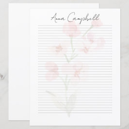Monogram Chic Script Naam Briefpapier