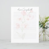 Monogram Chic Script Naam Briefpapier (Staand voorkant)
