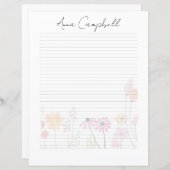 Monogram Chic Script Name Stationery Paper (Voorkant / Achterkant)