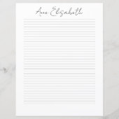 Monogram Chic Script Name Stationery Paper (Voorkant)
