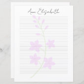 Monogram Chic Script Name Stationery Paper (Voorkant / Achterkant)