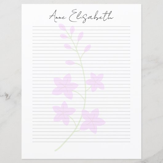 Monogram Chic Script Name Stationery Paper (Voorkant)