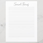 Monogram Chic Script Name Stationery Paper (Voorkant)