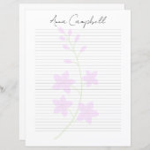 Monogram Chic Script Name Stationery Paper (Voorkant / Achterkant)