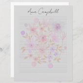 Monogram Chic Script Name Stationery Paper (Voorkant / Achterkant)