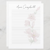 Monogram Chic Script Name Stationery Paper (Voorkant / Achterkant)