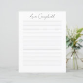 Monogram Chic Script Name Stationery Paper (Staand voorkant)