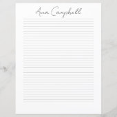 Monogram Chic Script Name Stationery Paper (Voorkant)