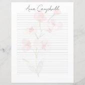 Monogram Chic Script Name Stationery Paper (Voorkant)