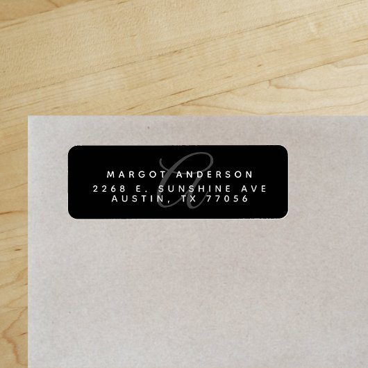 Monogram Chic | Stijlvol Zwart | Retouradres Etiket