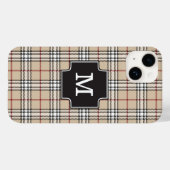 Monogram Chic Tartan Pset Tan Red Black White Cas Case-Mate iPhone Case (Achterkant (horizontaal))
