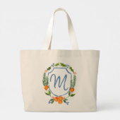 Monogram Chinoiserie Citrus Crest Grote Tote Bag (Achterkant)