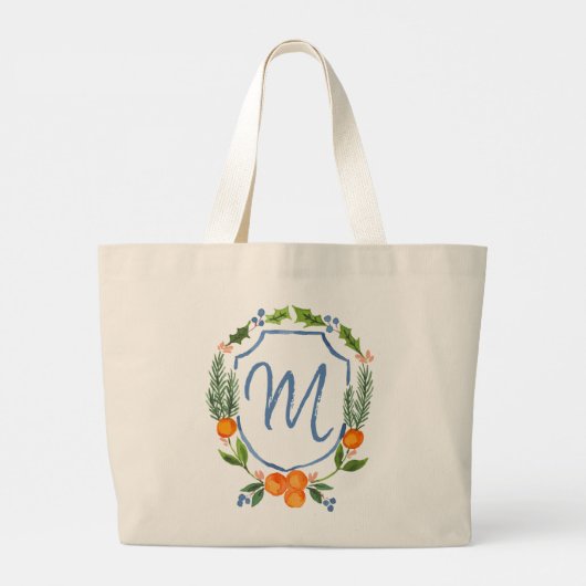 Monogram Chinoiserie Citrus Crest Grote Tote Bag (Achterkant)