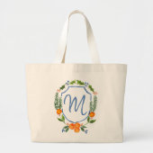 Monogram Chinoiserie Citrus Crest Grote Tote Bag (Voorkant)