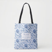 Monogram Chinoiserie Weddenschap Bridesmaid Dank j Tote Bag (Voorkant)