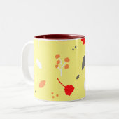 Monogram Chique Bloem Roze Gift Tweekleurige Koffiemok (Voorkant links)