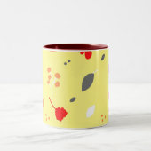 Monogram Chique Bloem Roze Gift Tweekleurige Koffiemok (Center)