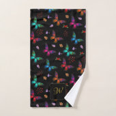 Monogram chique Fancy vlinderpatroon Bad Handdoek (Handdoek)