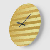 Monogram chique gestreepte gouden glitter grote klok (Hoek)