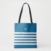 monogram | Chique strepen oceaan Canvas tas (Voorkant)