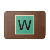 Monogram Chocolade Bruin en Donker Mintgroen Badmat (Voorkant)