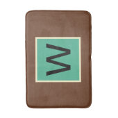 Monogram Chocolade Bruin en Donker Mintgroen Badmat (Voorkant Verticaal)