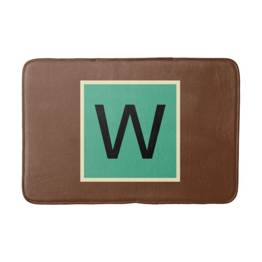 Monogram Chocolade Bruin en Donkere Munt Badmat (Voorkant)